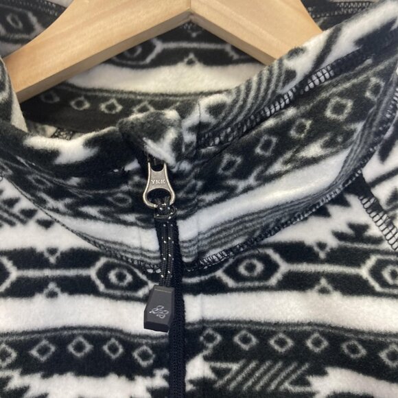 Eddie Bauer Fleece Half Zip Pullover Sweater Womens 2XL Black White Aztec Winter - Picture 9 of 15